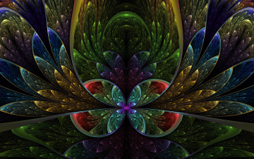 Картинка 3д+графика фракталы+ fractal цвета фон узор