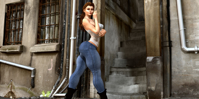 Обои картинки фото 3д графика, люди , people, девушка, взгляд, фон