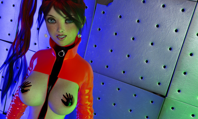 Обои картинки фото 3д графика, фантазия , fantasy, девушка, взгляд, фон