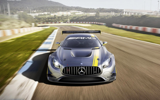 Обои картинки фото автомобили, mercedes-benz, серебристый, мерседес, скорость, трасса, gt3, amg