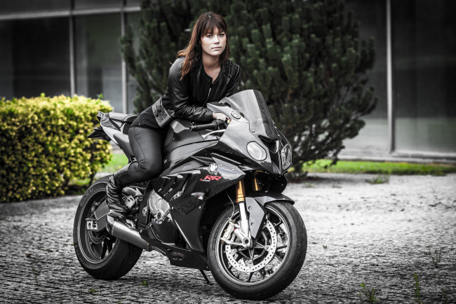 Обои картинки фото мотоциклы, мото с девушкой, девица, байк