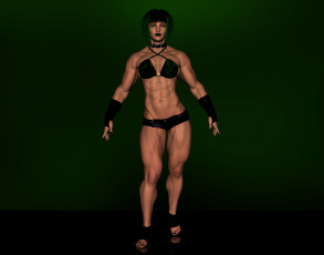 Картинка 3д+графика люди+ people девушка взгляд фон поза