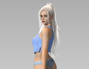 Картинка 3д+графика люди+ people взгляд фон девушка