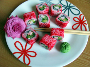 Картинка еда рыба +морепродукты +суши +роллы роллы имбирь