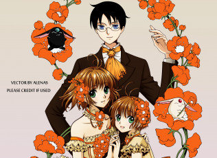 Картинка аниме xxxholic цветы девочки парень