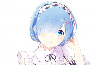 Картинка аниме re +zero+kara+hajimeru+isekai+seikatsu взгляд фон девушка