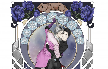 Картинка аниме yuri+on+ice арт юри катсуки виктор никифоров юрий на льду yuri on ice
