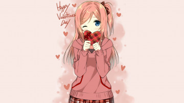 Картинка аниме день+святого+валентина фон взгляд девушка