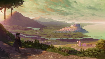 Картинка аниме город +улицы +здания