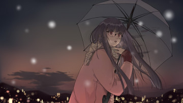 Картинка аниме unknown +другое фон взгляд девушка