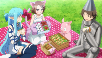 Картинка аниме животные +существа взгляд девушки фон