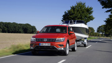 Картинка volkswagen+tiguan+with+a+trailer+2017 автомобили volkswagen tiguan trailer 2017