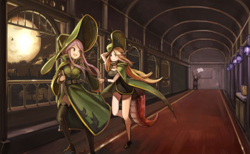 Картинка аниме животные +существа девушки взгляд фон