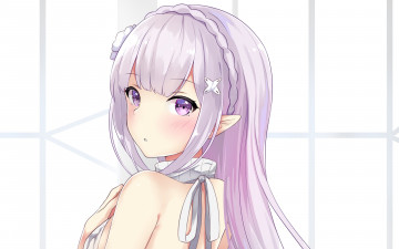 Картинка аниме re +zero+kara+hajimeru+isekai+seikatsu девушка фон взгляд