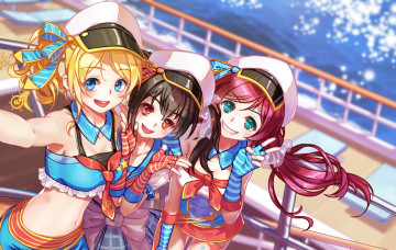 Картинка аниме love+live +school+idol+project фон девушки взгляд