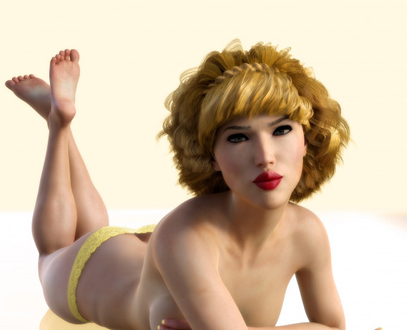 Обои картинки фото 3д графика, люди , people, девушка, взгляд, фон