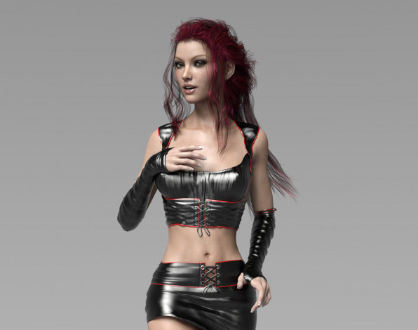 Обои картинки фото 3д графика, люди , people, фон, взгляд, девушка