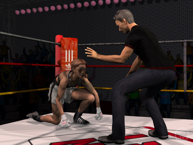 Обои картинки фото 3д графика, спорт , sport, ринг, фон, взгляд, девушки