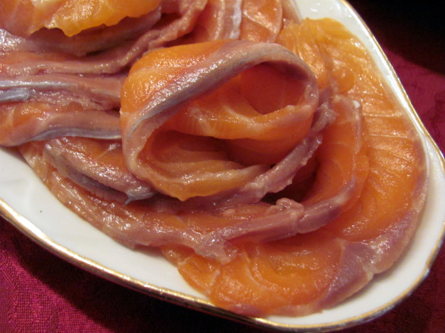 Обои картинки фото еда, рыбные блюда,  с морепродуктами, форель