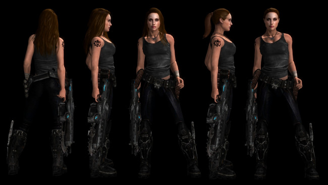 Обои картинки фото 3д графика, фантазия , fantasy, фон, девушки, взгляд