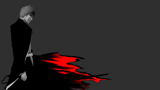 Обои картинки фото аниме, bleach, фон, взгляд, парень