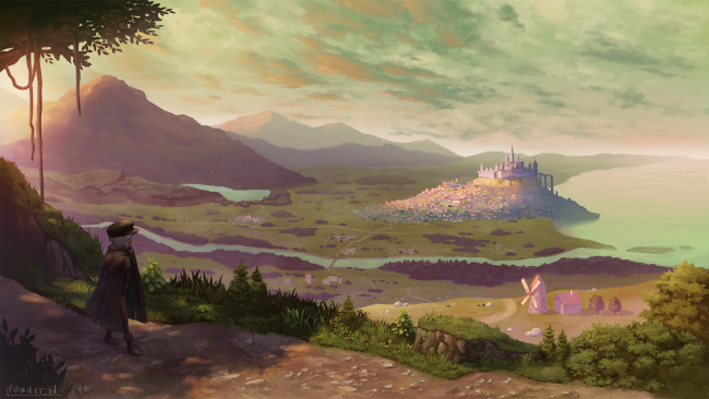 Обои картинки фото аниме, город,  улицы,  здания