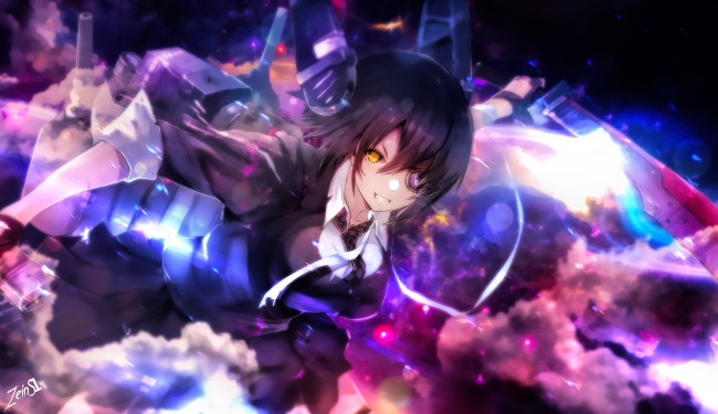 Обои картинки фото аниме, unknown,  другое, фон, взгляд, девушка