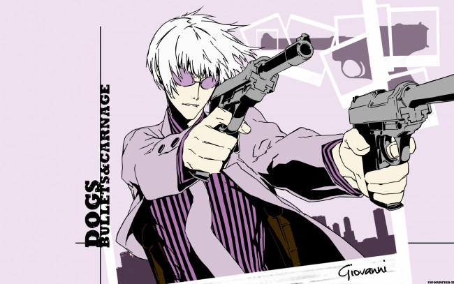 Обои картинки фото аниме, dogs,  bullets & carnage, пистолеты, парень