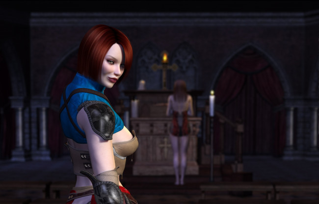 Обои картинки фото 3д графика, фантазия , fantasy, девушка, взгляд, фон