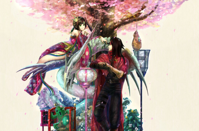 Обои картинки фото аниме, final fantasy, двое