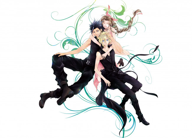 Обои картинки фото аниме, final fantasy, парни, девушка