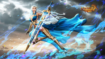 Картинка видео+игры league+of+angels тучи меч девушка снежинки