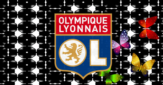 Обои картинки фото спорт, эмблемы клубов, логотип, фон, olympique, lyonnais