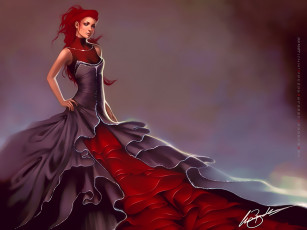 обоя календари, фэнтези, девушка, платье, calendar, 2020