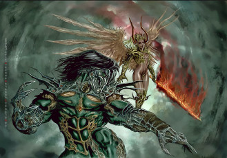 Картинка календари фэнтези монстр женщина крылья оружие calendar 2020