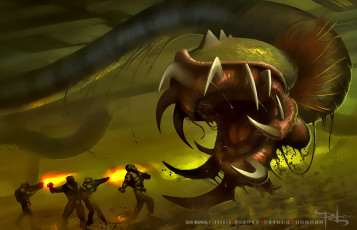 обоя календари, фэнтези, монстр, солдат, существо, calendar, 2020