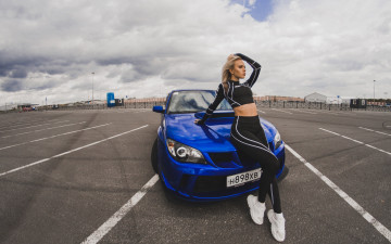обоя автомобили, -авто с девушками, subaru