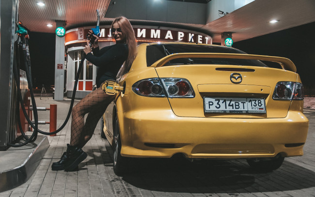 Обои картинки фото автомобили, -авто с девушками, mazda, 6, atenza