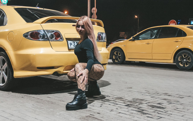 Обои картинки фото автомобили, -авто с девушками, mazda, 6, atenza