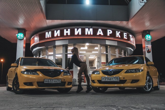 Обои картинки фото автомобили, -авто с девушками, mazda, 6, atenza