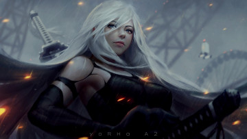 Картинка видео+игры nier +automata девушка