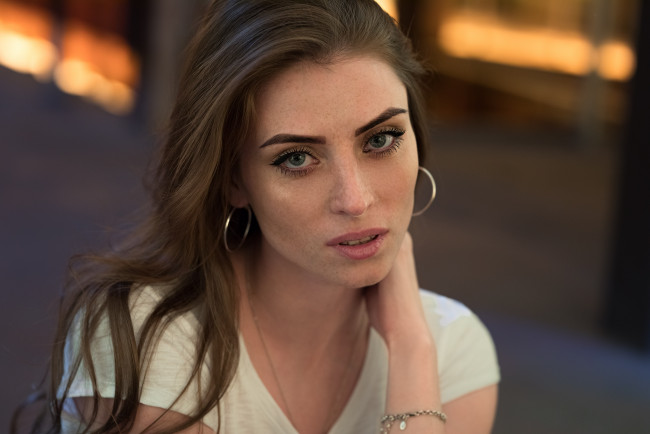 Обои картинки фото девушки, - лица,  портреты, шатенка, лицо