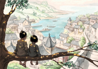 Картинка рисованное кино +мультфильмы дети дерево город