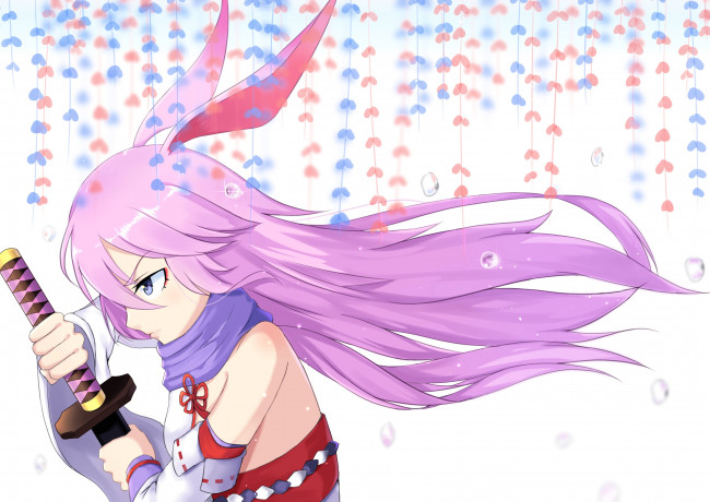 Обои картинки фото аниме, honkai impact 3rd, девушка, ушки, меч