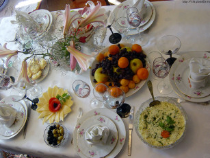 обоя приглашение, столу, еда, сервировка