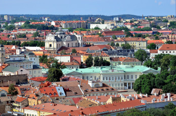 Картинка города вильнюс литва крыши дома