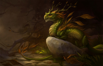 Картинка фэнтези драконы камень