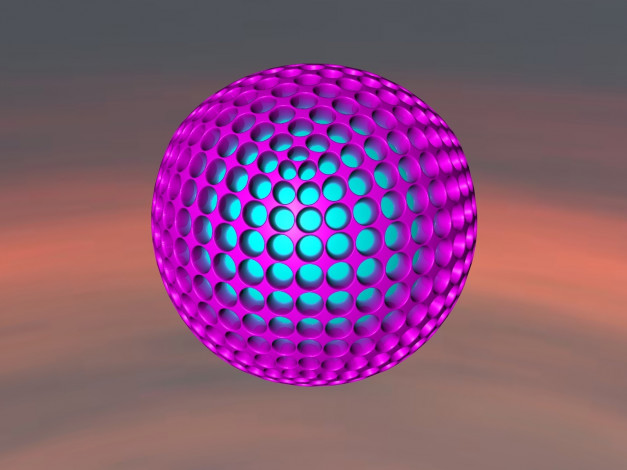 Обои картинки фото 3д, графика, modeling, моделирование, синий, шар, розовый