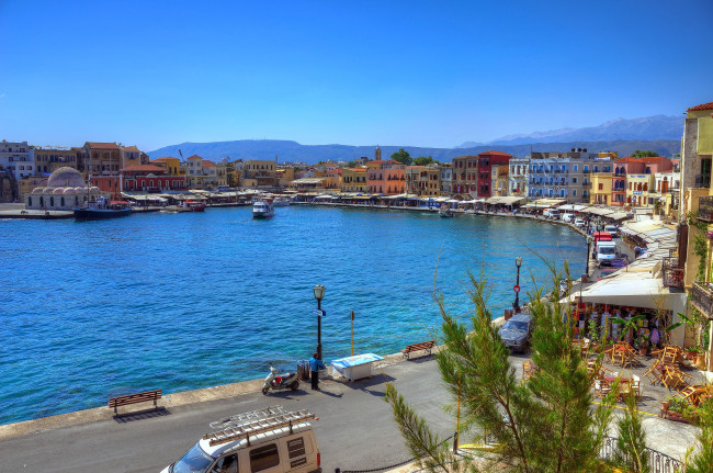 Обои картинки фото крит, города, улицы, площади, набережные, вода, дома, набережная