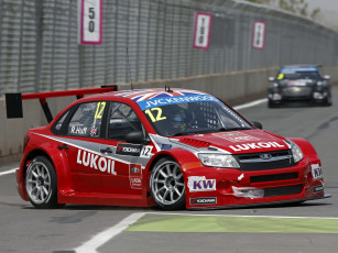 Картинка спорт автоспорт lada wtcc 2190 2014 granta tc1 красная